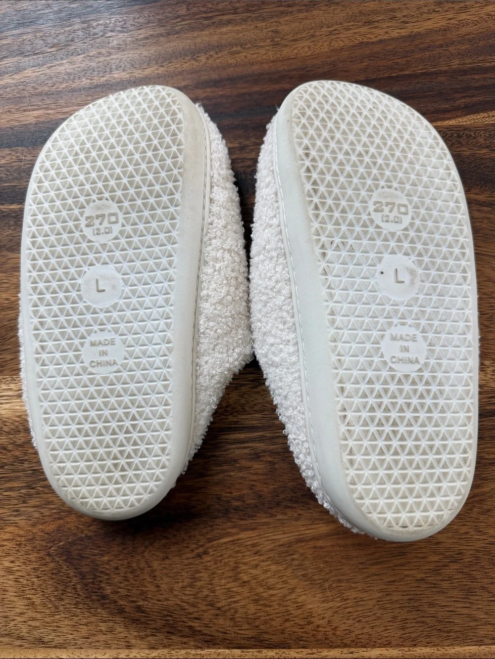 Seven Cozy Fuzzy Slippers with Pink Smiley